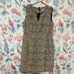 Vintage Robbie Bee Multicolored Sheath Dress Sleeveless V-Neck Midi